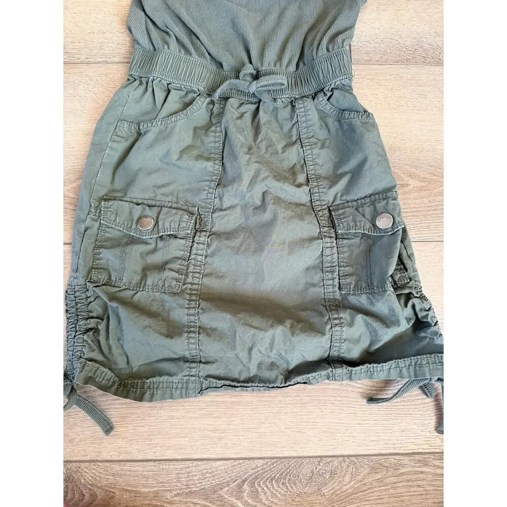 Justice Sleeveless Utility Dress | Ribbed Tank Top Cinch Skirt